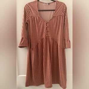 Cabana Life Patterned Deep Red&Cream Tunic/Sundress UPF+50 SzMed.New Without Tag